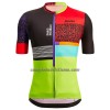 Completo Maglia + Pantaloncino con bretelle Santini 2023 Paris-Roubaix Manica Corta Forger Des Heroes Giallo Rosso Nero